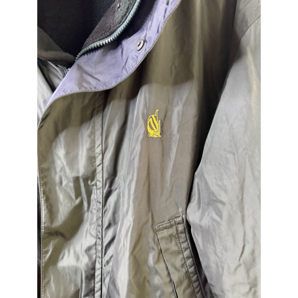 Vintage Nautica Jacket Mens Green Reversible Hooded Windbreaker 90s - Picture 7 of 9
